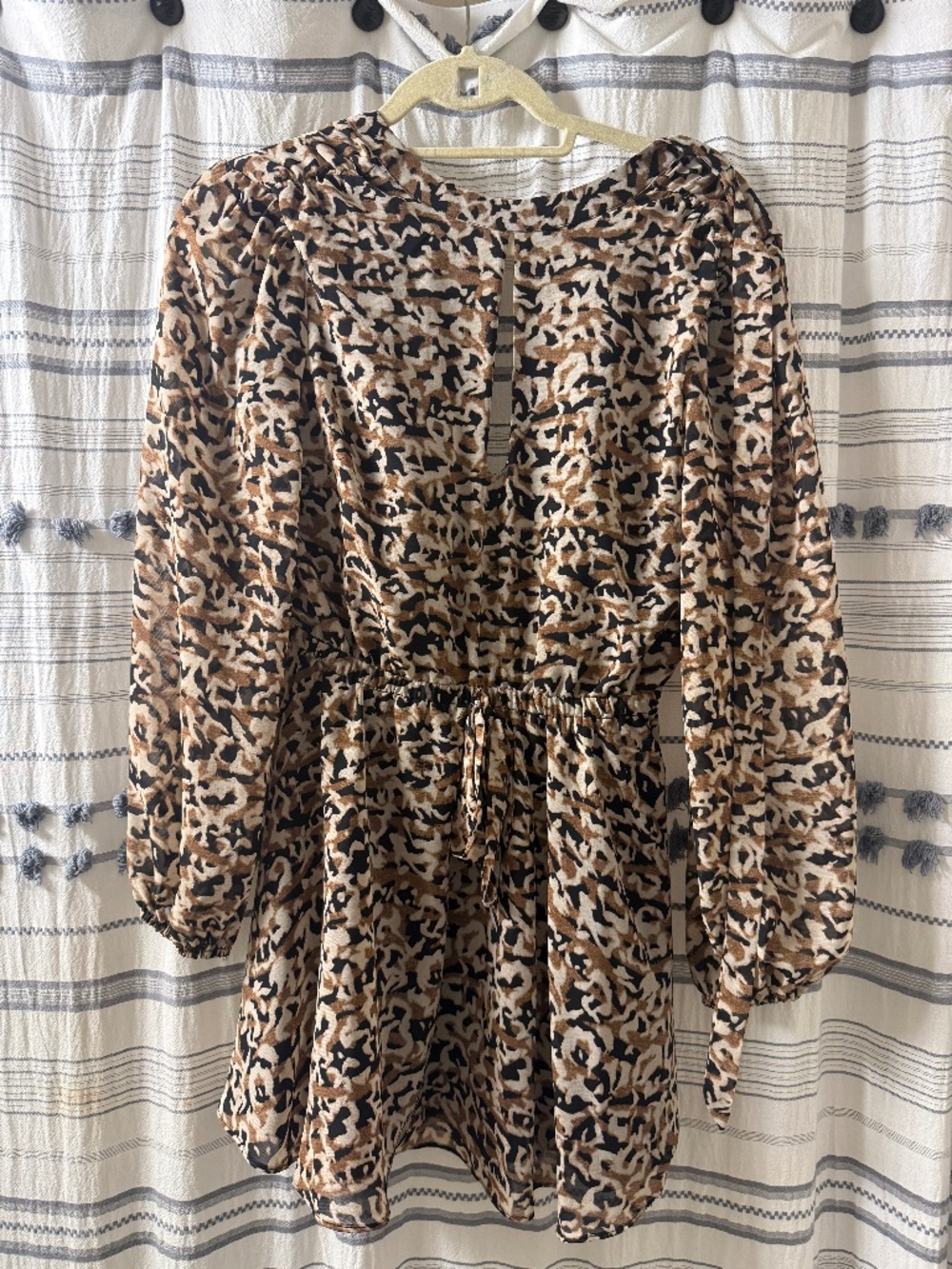 Bar III leopard print open back dress